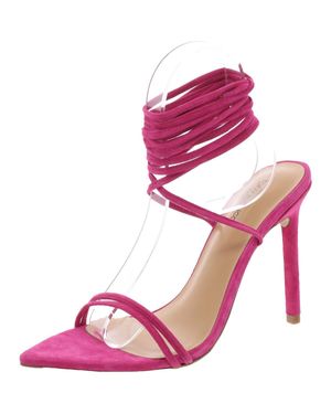 Tony Bianco Padded Insole Faux Suede Lace-Up Heels - Pink