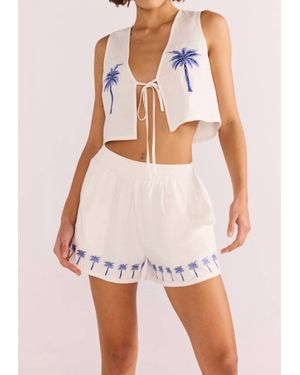 MINKPINK Isadora Embroidered Top - White