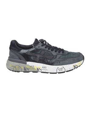 Premiata Mick 0.1 Layered Pigskin Calfskin Sneakers - Blue