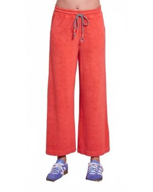 Sundry Loop Terry Crop Lounge Pants - Red