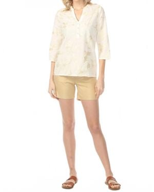 Charlie b Foiled Linen Stretch Shorts - Natural