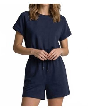 Doe And Rae Buttery Soft Back-Cutout Romper - Blue