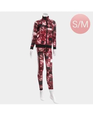 TRUEDAMES Side Double Stripe Detail Track Jacket Pants Set - Red
