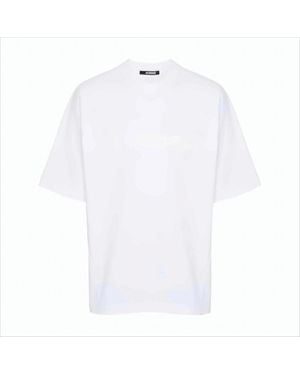 Jacquemus Minimalist Cotton Tee With Embossed Logo - White