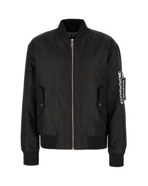 Versace Striped Bomber Jacket - Black