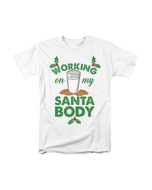 Gildan Working On My Santa Body For Christmas Adult T-Shirt - Gray