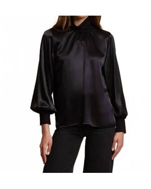 Nation Ltd Anne Feminine Turtleneck Top - Black