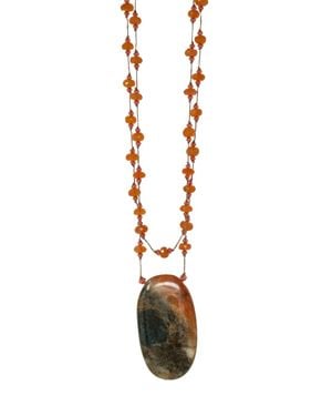 Margo Morrison Faceted Carnelian Apetite Necklace - Metallic