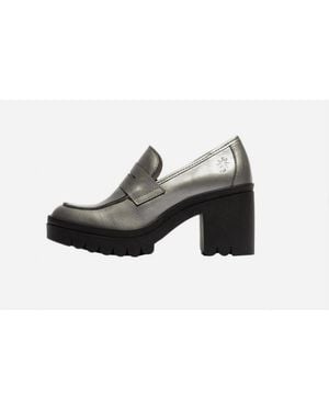 Fly London Toky Platform Penny Loafer - Black