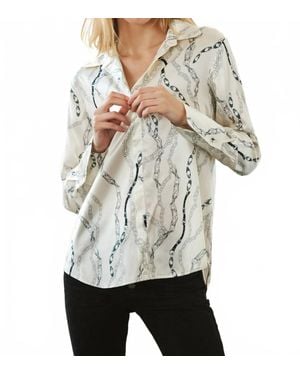 Catherine Gee Daria French Cuff Silk Blouse - Gray