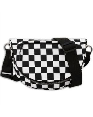 The Lyrical Spirit Checkered Nylon Fanny Pack Sling Bags - Black