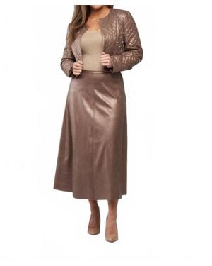 Insight Vegan Leather Crop Jacket - Brown