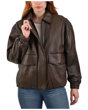 Frye Lamb Leather Jacket - Brown