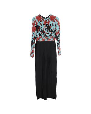 Elie Saab Floral Embroidered Long Sleeve Jumpsuit - Black