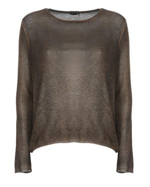 Avant Toi Semi-Sheer Cashmere Jersey With Long Sleeves - Brown