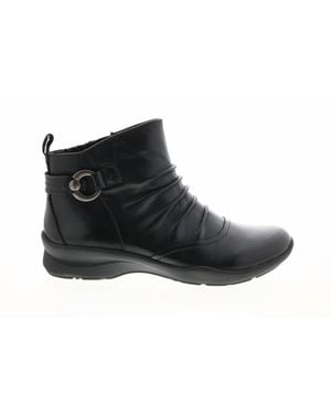 Earth Alta Leather Ankle Boots - Black