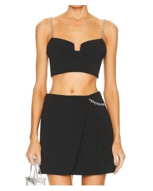 Jonathan Simkhai Crystal Trina Cropped Top - Black