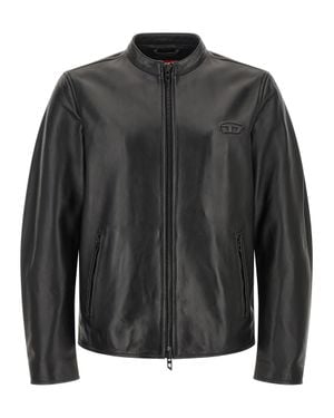 DIESEL Lamb Leather Leather Jacket - Black