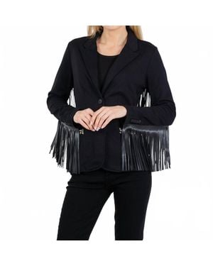 Suzy T Fringe Blazer - Black