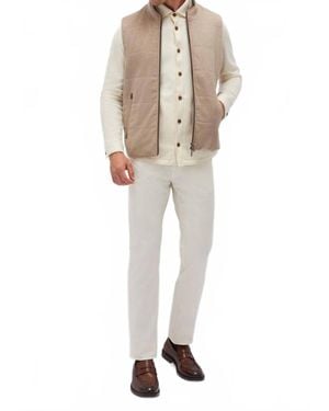 Maurizio Baldassari Arena Travel Vest With Knit Sides - Natural