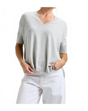 Zaket & Plover Short Sleeved V-Neck Sweater - Gray