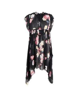 Ulla Johnson Luisa Floral Print Midi Asymmetrical Dress - Black