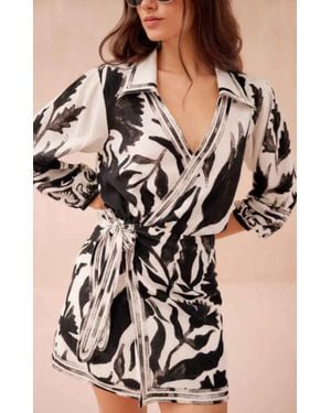 Omika Avery Wrap Mini Dress - Black