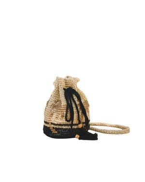 Hunter Bell Raffia Bucket Bag - White