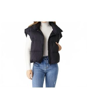 Coco + Carmen Jana Chunky Down Vest With Cinched Bottom - Black