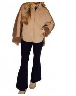 Bibi Quilted Sherpa Jacket - Natural
