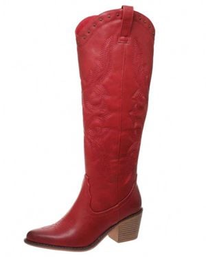 Olem High Range Wide-Calf Boots - Red