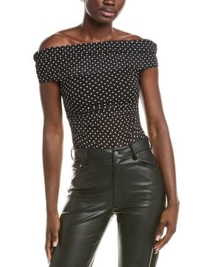 Alice + Olivia Isadola Folded Off-The-Shoulder Top - Black