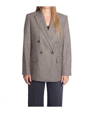 Vince Houndstooth Double Breasted Blazer - Gray