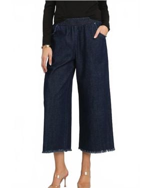Umgee Elastic Wide-Leg Pants - Blue