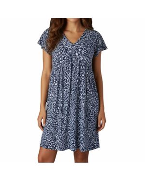 Keren Hart V-Neck Floral Mini Dress - Blue
