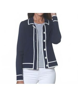 J'Envie/Eli Trim Knit Jacket - Blue