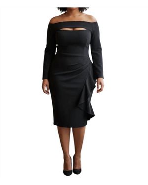 Chiara Boni Scuba Cutout Midi Dress - Black