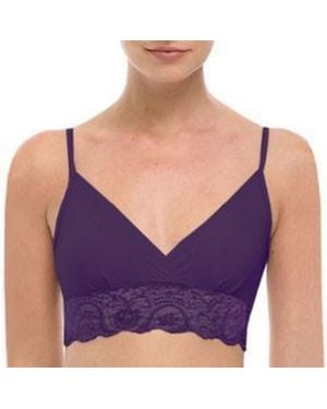 TRUEDAMES Wire-Free Triangle Bralette With Gathered Cups And Comfortable Fit - Purple