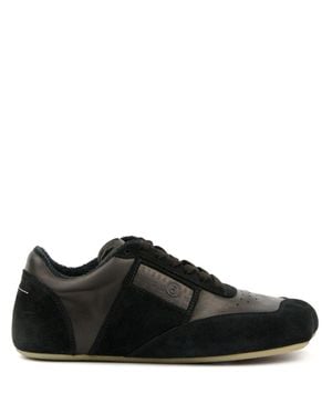 MM6 by Maison Martin Margiela Suede Sneaker With Unique Numerical Graphics - Black