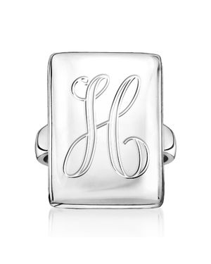 Ross-Simons Italian Sterling Personalized Rectangular Ring - White