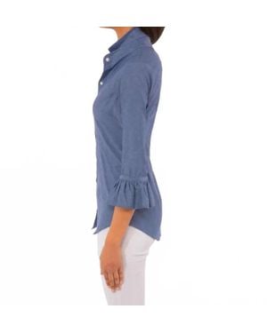 Gretchen Scott Priss Button Up Top - Blue