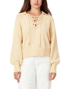 Habitual Lace Up Sweater - Natural