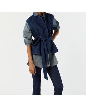 ANN MASHBURN Corinne Patchwork Vest - Blue