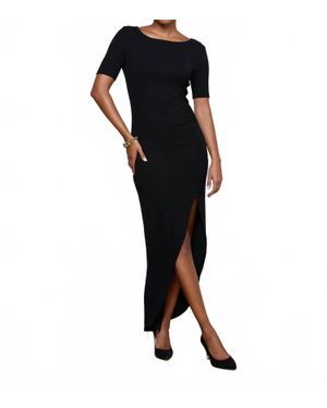 L'Agence Lennon Slit Maxi Dress - Black