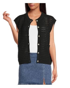 Elan Cap Sleeve Cardigan - Black