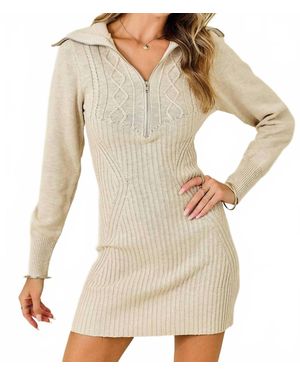 Day + Moon Praline Sweater Mini Dress - Natural