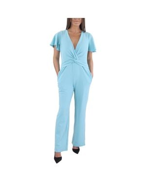 Maggy London Gathered Polyester Jumpsuit - Blue