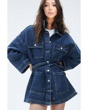 Wisteria Lane Cleo Button Down Jacket - Blue