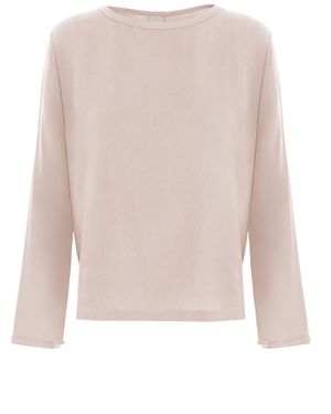 Q-WINS Silk Knit Sweater - Natural