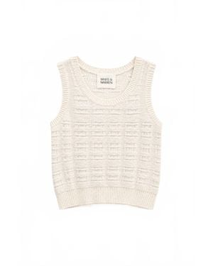 White + Warren Textured Boucle Tank Top - White